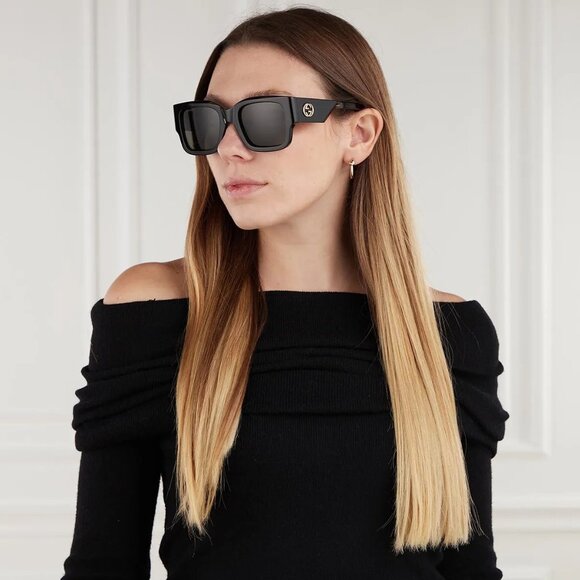 NEW GUCCI SUNGLASSES GUCCI GG1663S 001 BLACK/GREY EYEWEAR - Picture 1 of 4